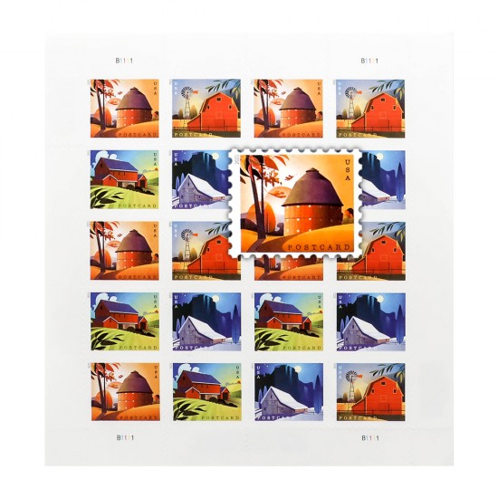 2021 US Barns Postcard Stamps Panes 2021 US Barns Postcard Stamps Panes