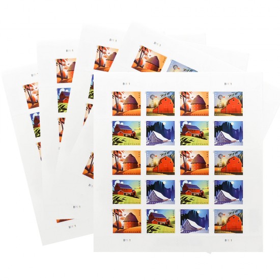2021 US Barns Postcard Stamps Panes 2021 US Barns Postcard Stamps Panes